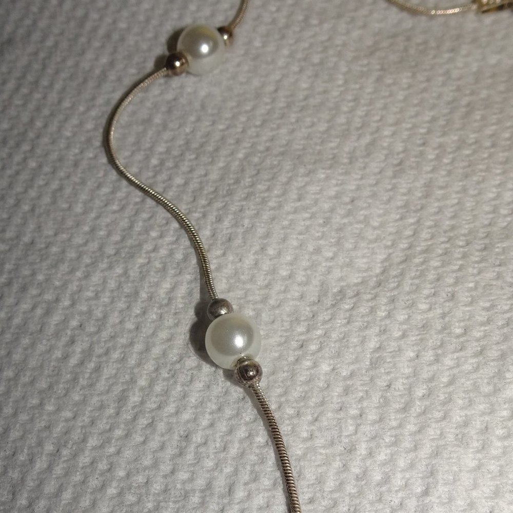 Lord & Taylor 925 Sterling Faux Pearl Necklace - Picture 4 of 6